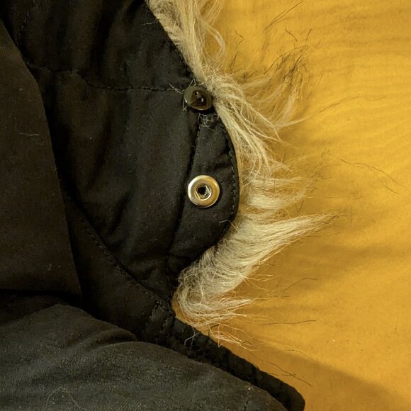 Divided (H&M) Long Warm Winter Coat with Faux Fur Hood, Size 36 - Picture 11 of 15